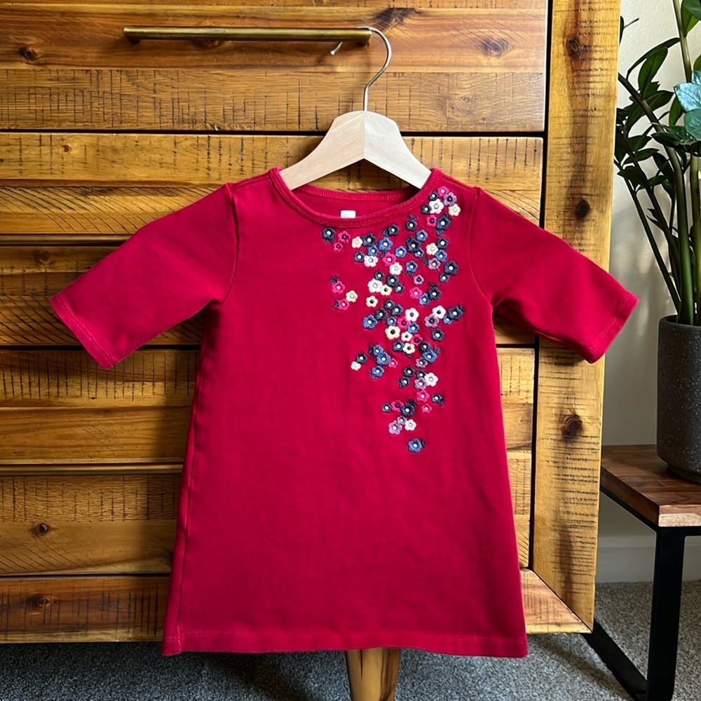 Tea Collection Girls Embroidered Dress Flowers 🌸 🌺 🌼